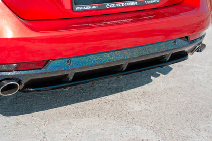 Mittlerer Diffusor Heck Ansatz für(mit einem vertikalem balken)  Peugeot 508 SW Mk2 schwarz Hochglanz