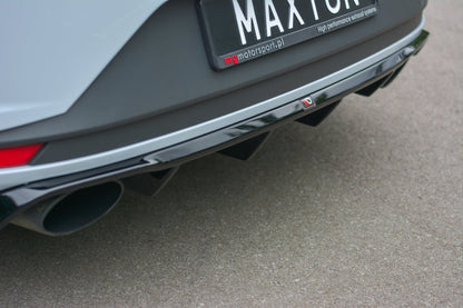 Diffusor Heck Ansatz für Seat Leon III Cupra schwarz matt