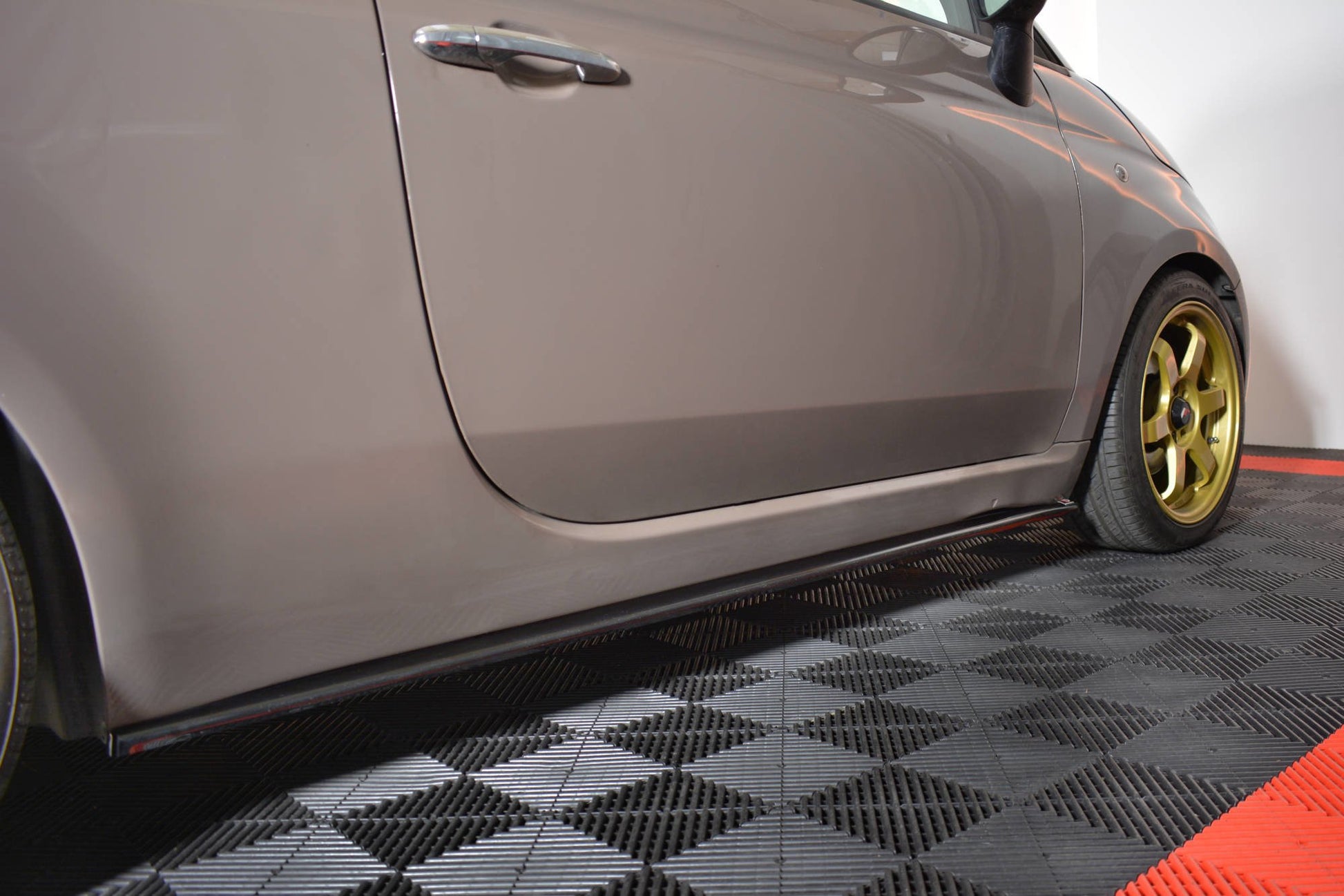 Seitenschweller Ansatz für FIAT 500 HATCHBACK vor Facelift Carbon Look