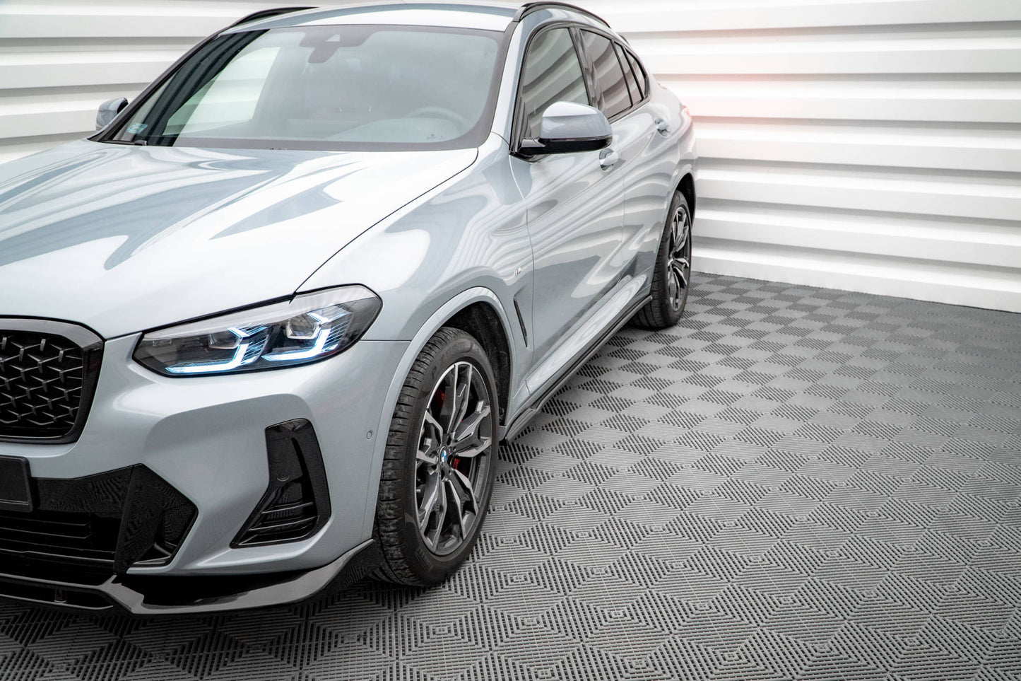Seitenschweller Ansatz für BMW X4 M-Paket G02 Facelift schwarz Hochglanz