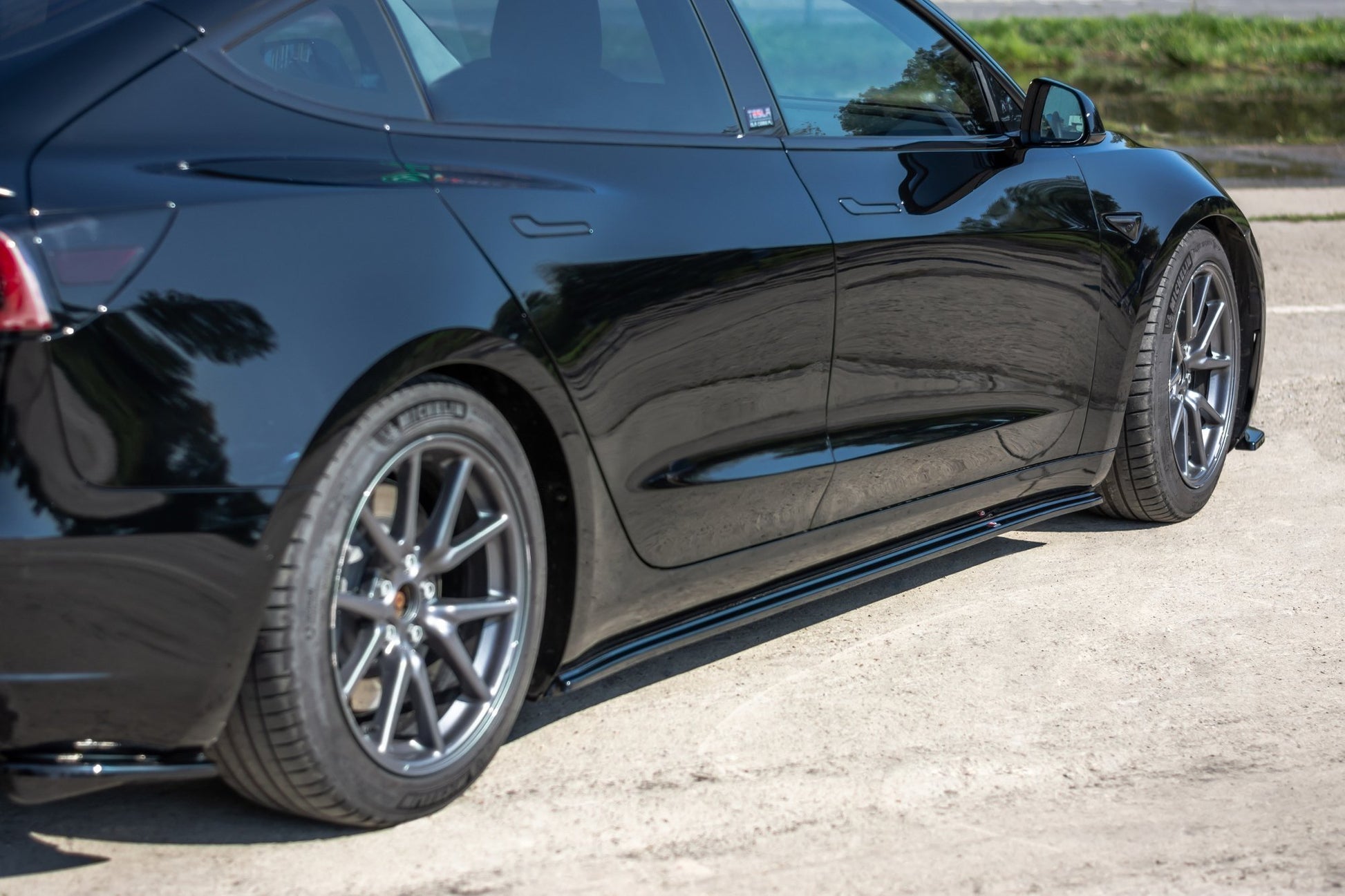 Seitenschweller Ansatz für Tesla Model 3 Carbon Look