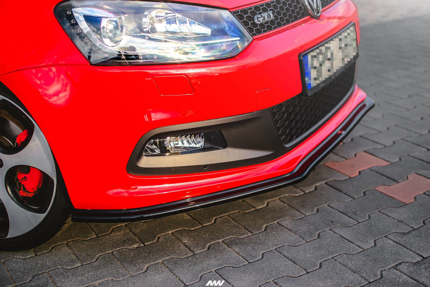 Front Ansatz V.2 für VOLKSWAGEN POLO MK5 GTI 6R vor Facelift Carbon Look