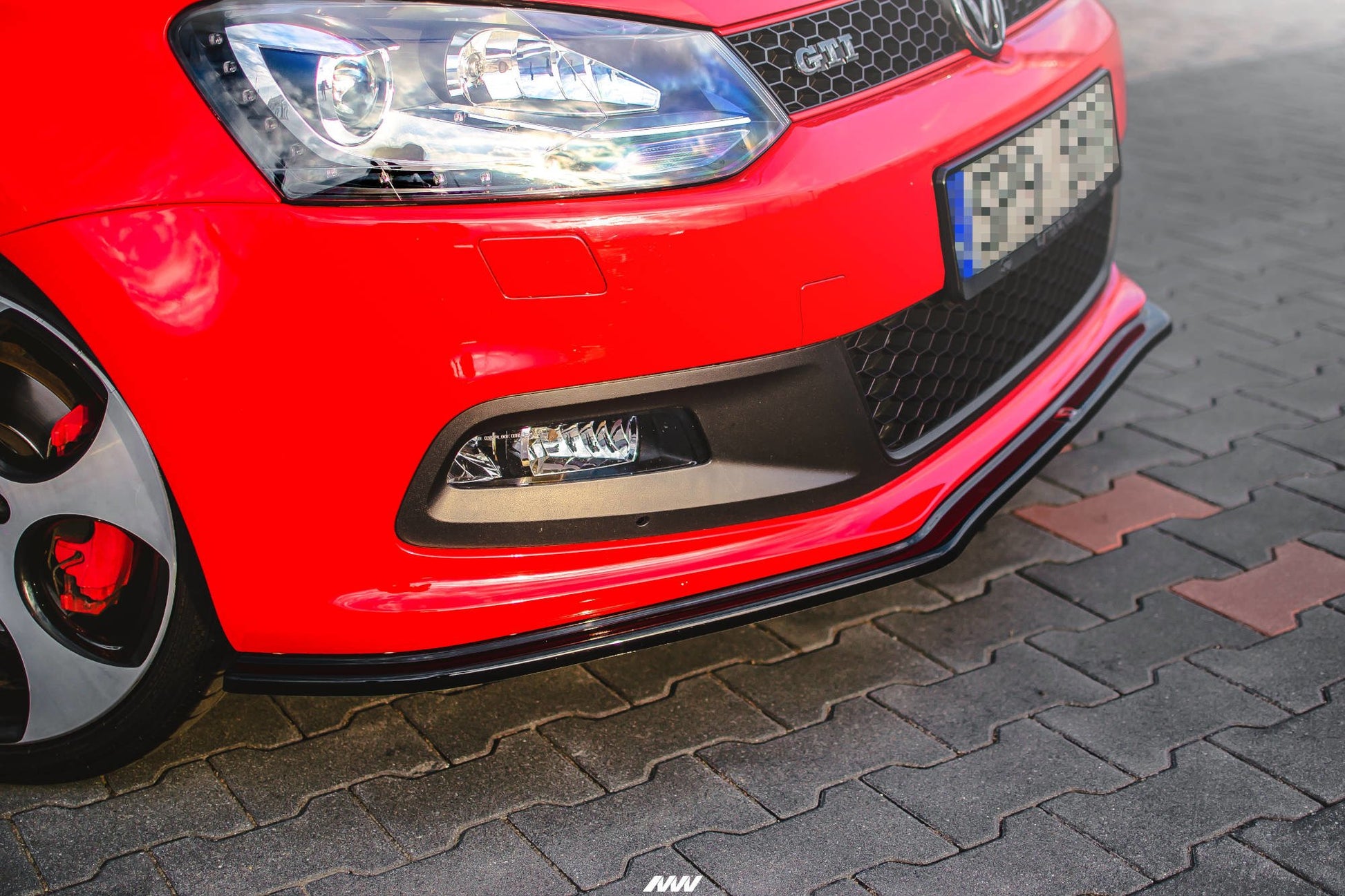 Front Ansatz V.2 für VOLKSWAGEN POLO MK5 GTI 6R vor Facelift Carbon Look