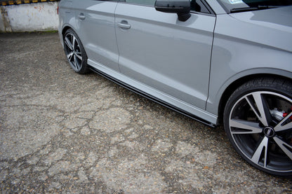 Seitenschweller Ansatz für Audi RS3 8V FL Limousine schwarz Hochglanz
