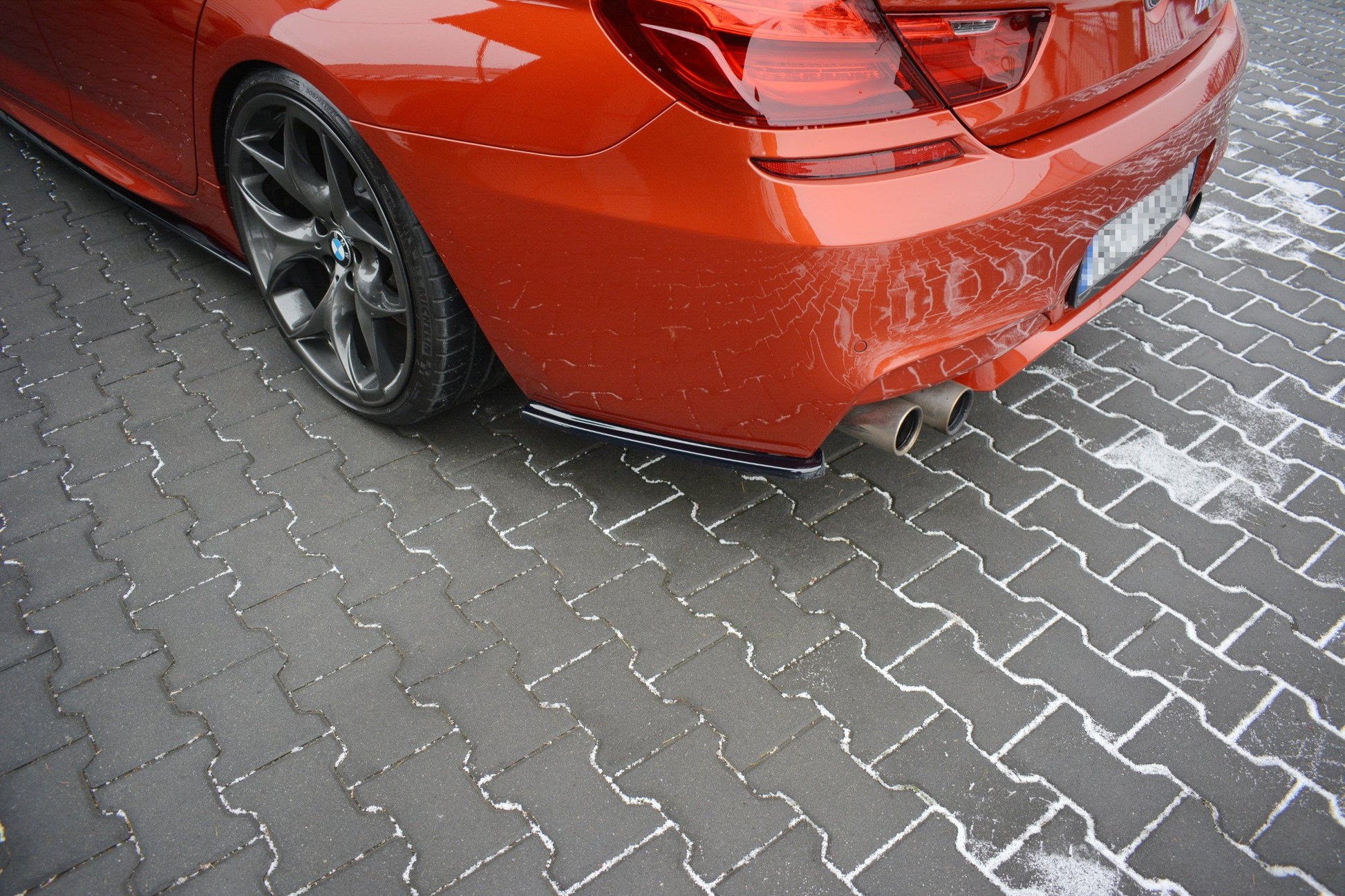 Heck Ansatz Flaps Diffusor für BMW M6 GRAN COUPÉ schwarz Hochglanz