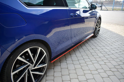 Seitenschweller Ansatz für V.2 für VW Golf 7 R / R-Line Facelift schwarz Hochglanz