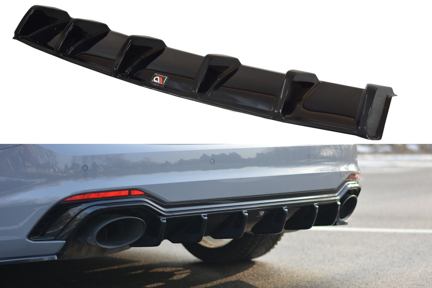 Diffusor Heck Ansatz für Audi RS5 F5 Coupe / Sportback schwarz Hochglanz