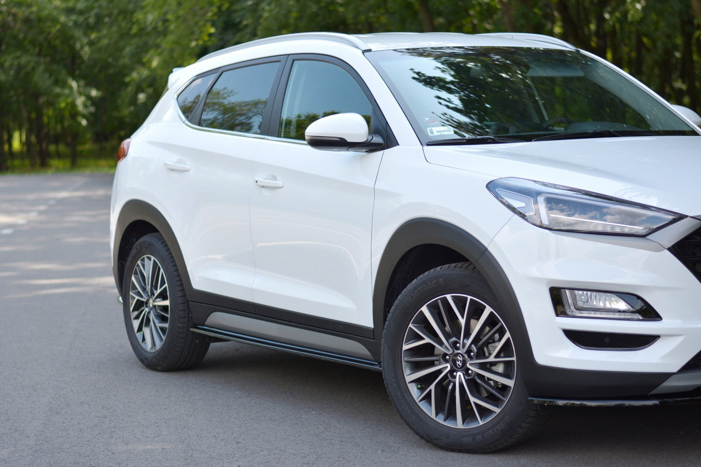 Seitenschweller Ansatz für Hyundai Tucson Mk3 Facelift schwarz matt