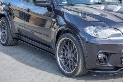 Seitenschweller Ansatz für BMW X5 E70 Facelift M Paket schwarz Hochglanz