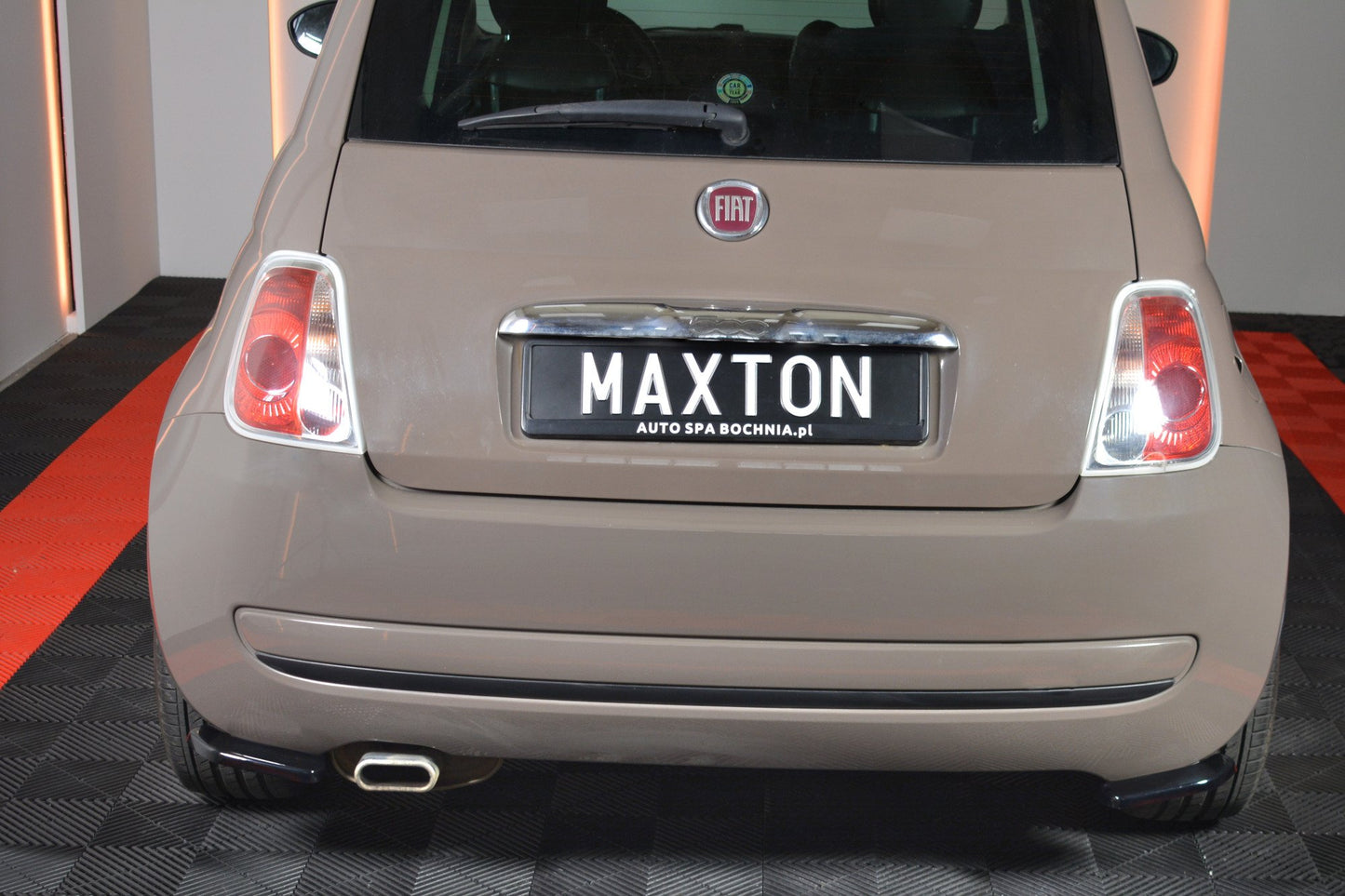 Heck Ansatz Flaps Diffusor für FIAT 500 HATCHBACK vor Facelift Carbon Look