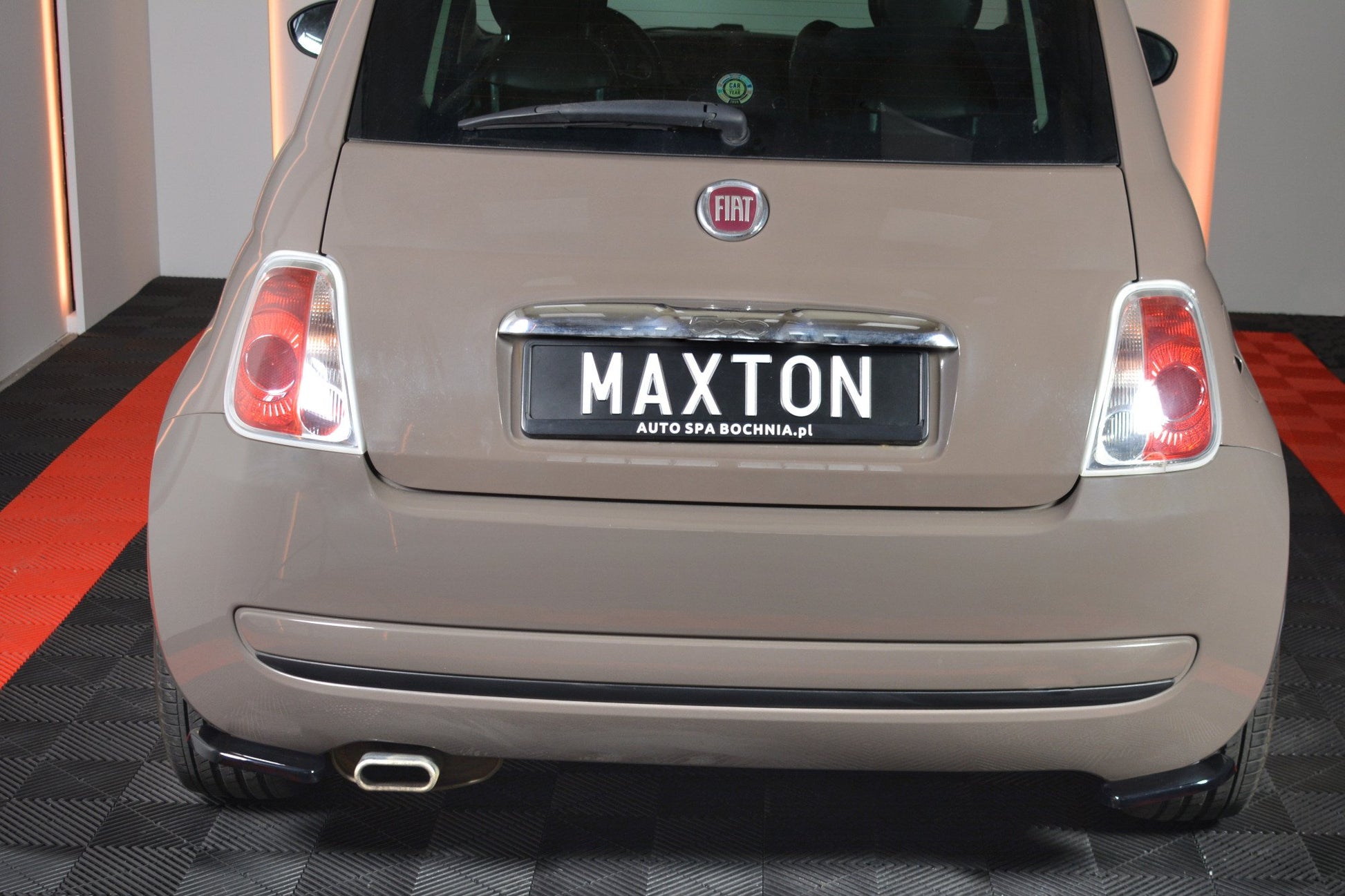 Heck Ansatz Flaps Diffusor für FIAT 500 HATCHBACK vor Facelift Carbon Look