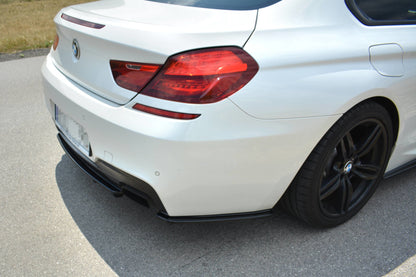Heck Ansatz Flaps Diffusor für BMW 6er Gran Coupé M Paket Carbon Look