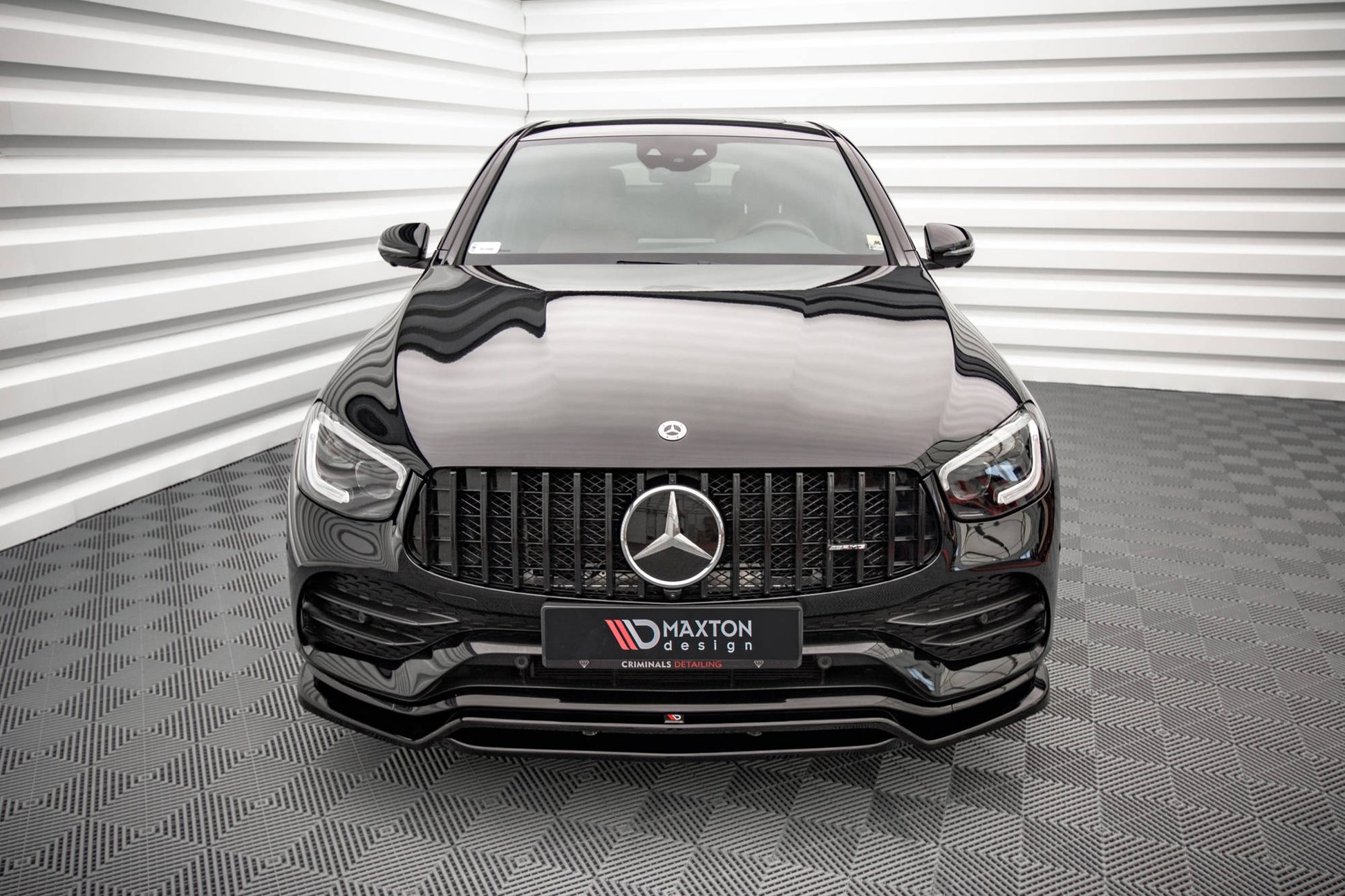 Front Ansatz für Mercedes-Benz GLC Coupe AMG-Line C253 Facelift schwarz Hochglanz