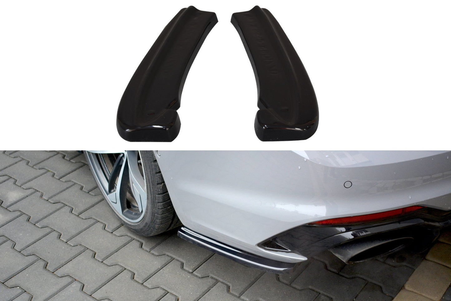 Heck Ansatz Flaps Diffusor für Audi RS5 F5 Coupe  schwarz matt
