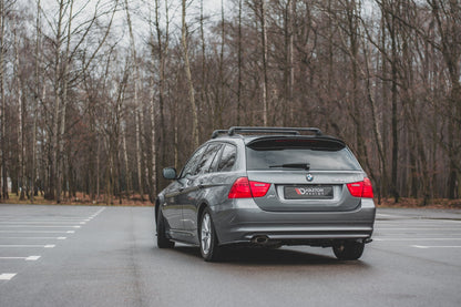 Heck Ansatz Flaps Diffusor für BMW 3er E91 Facelift schwarz matt