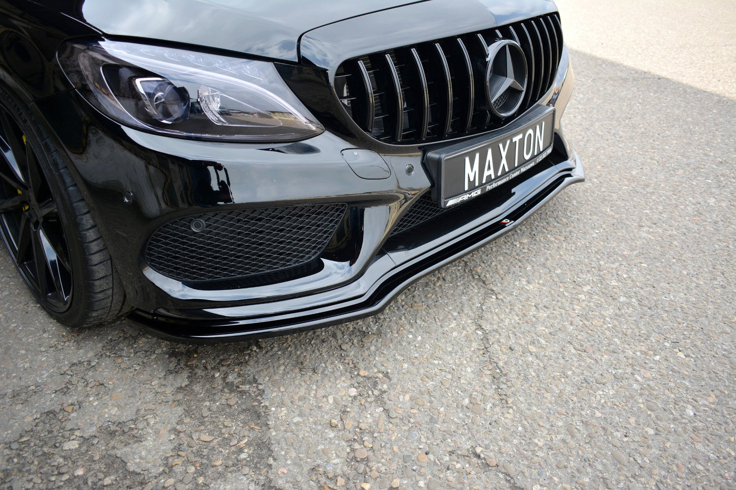 Front Ansatz V.1 für MERCEDES- BENZ C43 AMG W205 schwarz Hochglanz