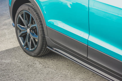 Seitenschweller Ansatz für Volkswagen T-Cross schwarz Hochglanz