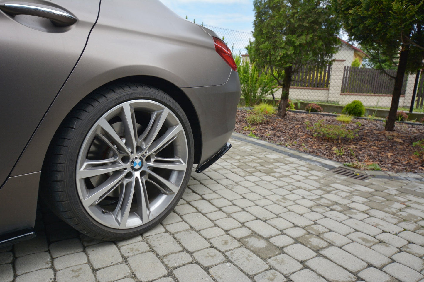 Heck Ansatz Flaps Diffusor für BMW 6er GRAN COUPÉ schwarz matt