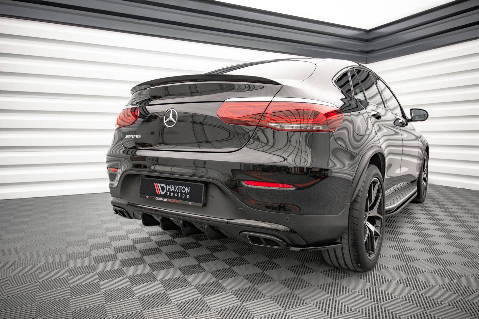 Diffusor Heck Ansatz für Mercedes-Benz GLC Coupe AMG-Line C253 Facelift Carbon Look