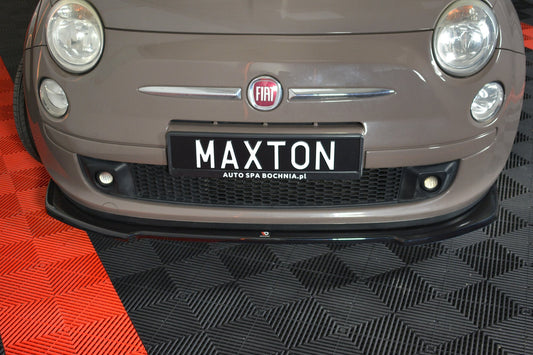 Front Ansatz V.2 für FIAT 500 HATCHBACK vor Facelift schwarz matt