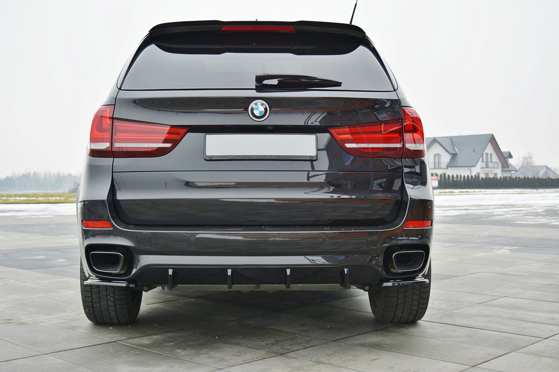 Heck Ansatz Flaps Diffusor für BMW X5 F15 M Paket schwarz matt