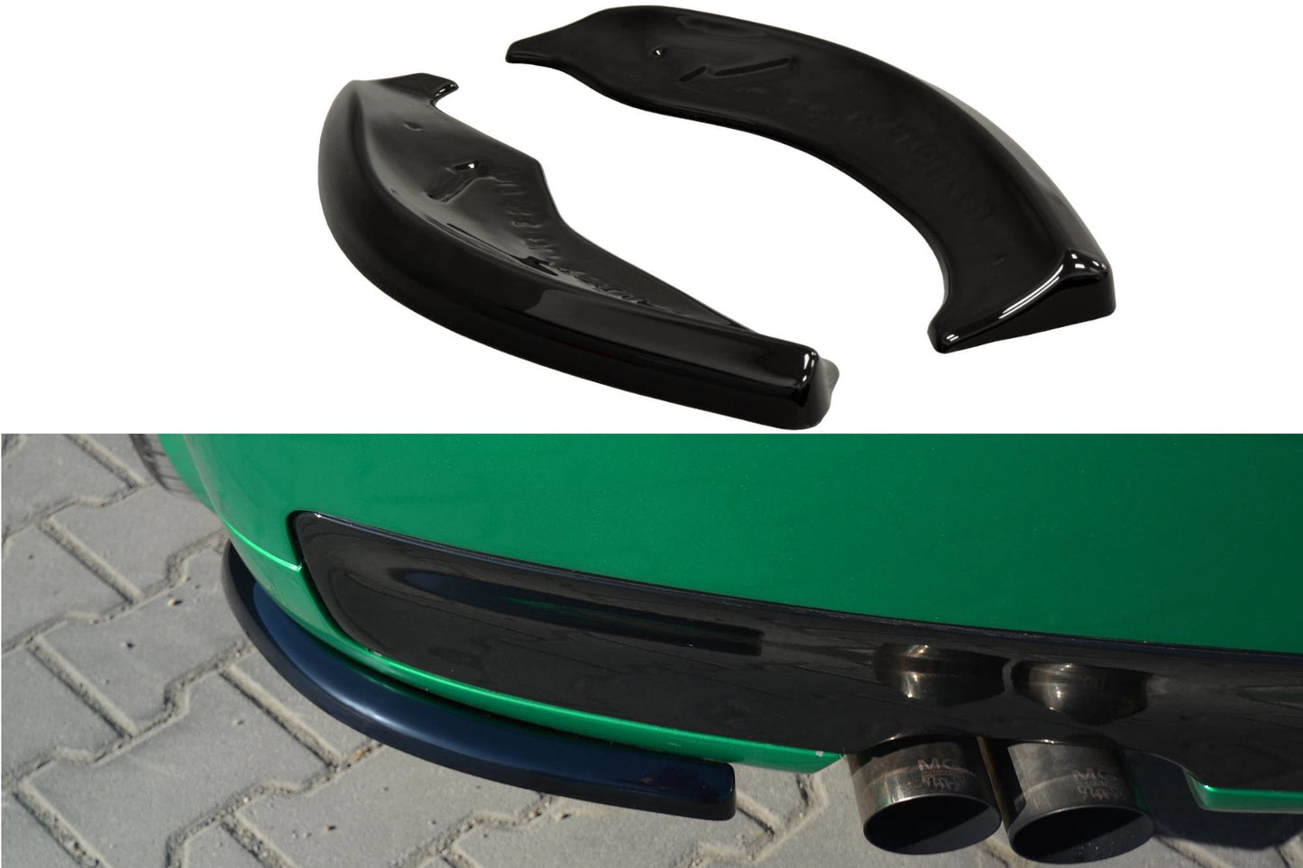 Heck Ansatz Flaps Diffusor für AUDI S3 8L schwarz matt