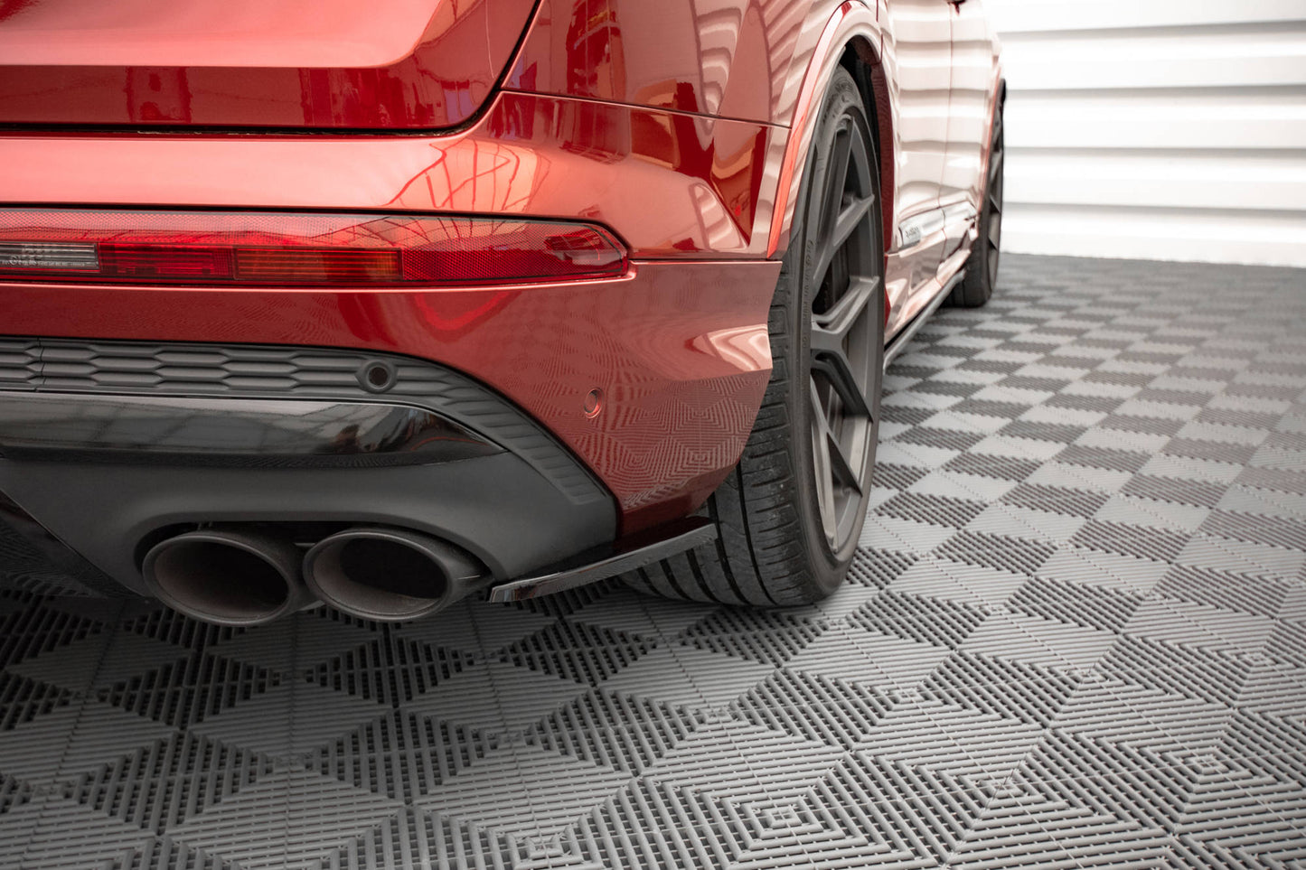 Heck Ansatz Flaps Diffusor für Audi SQ7 /Q7 S-Line Mk2 (4M) Facelift  schwarz matt