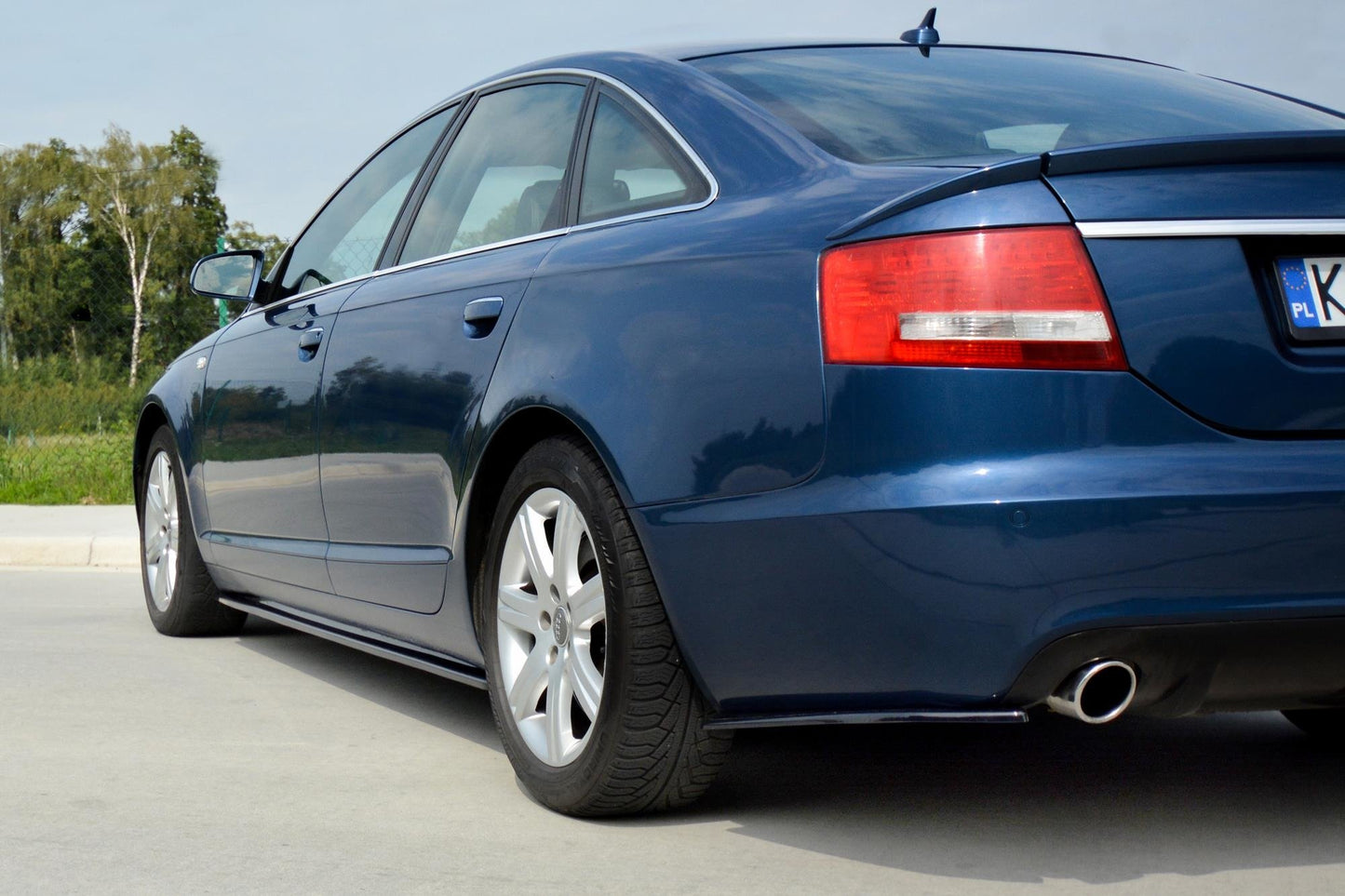 Seitenschweller Ansatz für Audi A6 S-Line C6 / C6 FL schwarz matt