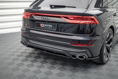 Heck Ansatz Flaps Diffusor für Audi SQ8 Mk1 schwarz Hochglanz