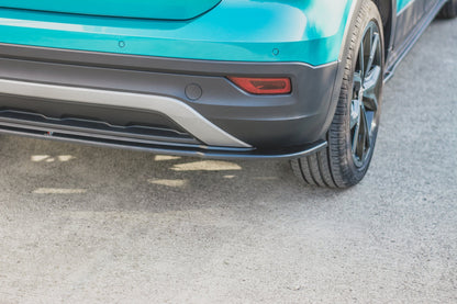Mittlerer Diffusor Heck Ansatz für Volkswagen T-Cross schwarz Hochglanz