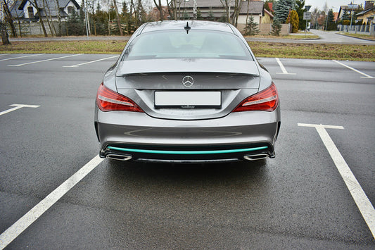 Heck Ansatz Flaps Diffusor für Mercedes CLA C117 AMG-LINE FACELIFT Carbon Look