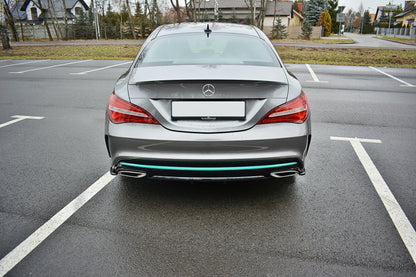 Heck Ansatz Flaps Diffusor für Mercedes CLA C117 AMG-LINE FACELIFT schwarz Hochglanz