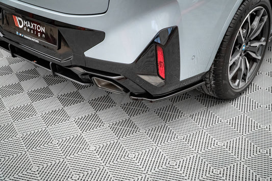 Heck Ansatz Flaps Diffusor für BMW X4 M-Paket G02 Facelift Carbon Look