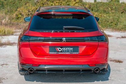Heck Ansatz Flaps Diffusor für Peugeot 508 SW Mk2 schwarz Hochglanz