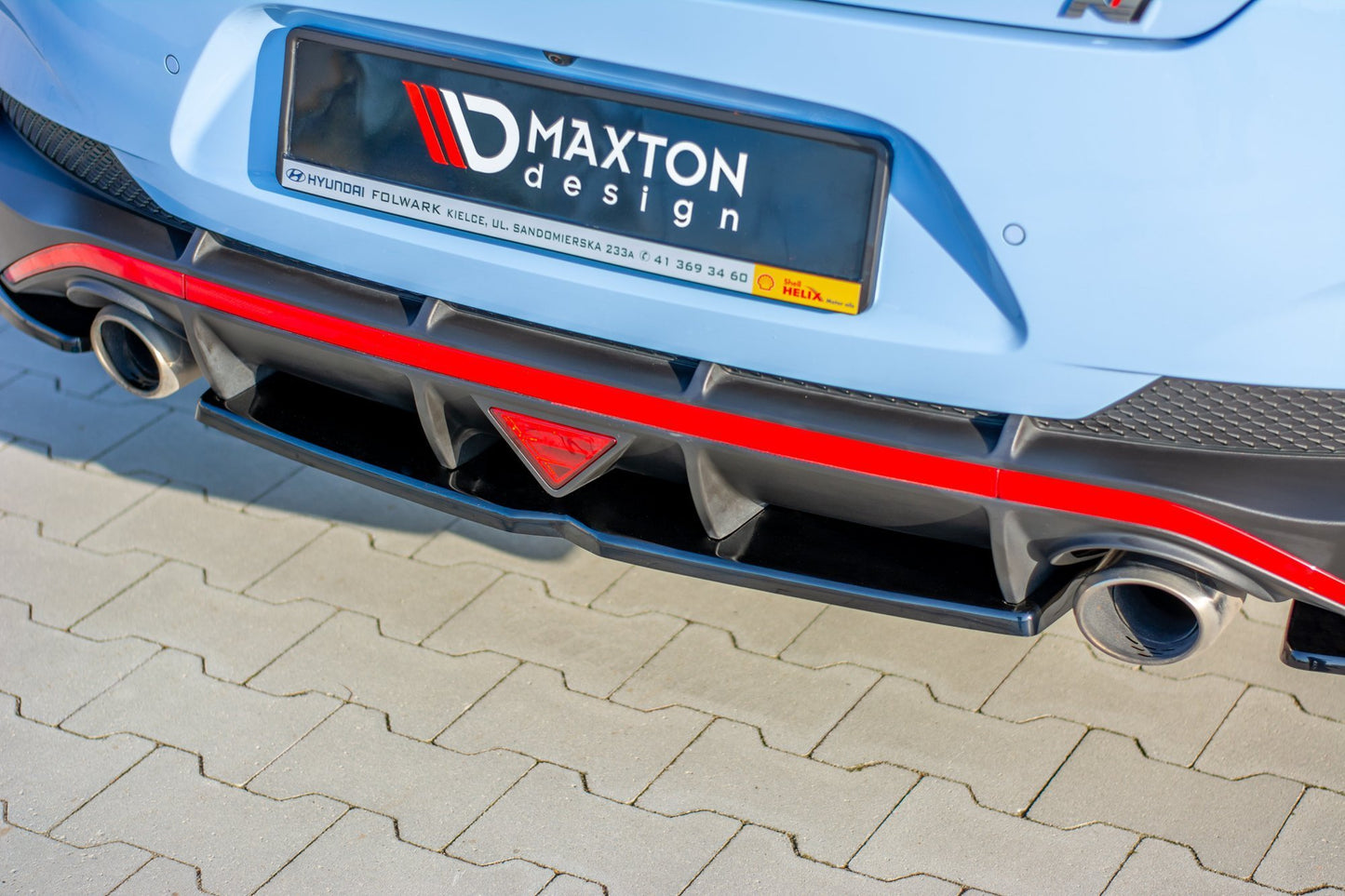 Mittlerer Diffusor Heck Ansatz für Hyundai I30 N Mk3 Fastback  schwarz Hochglanz