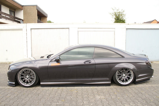 Heck Ansatz Flaps Diffusor für MERCEDES CL 500 C216 AMGLINE schwarz Hochglanz
