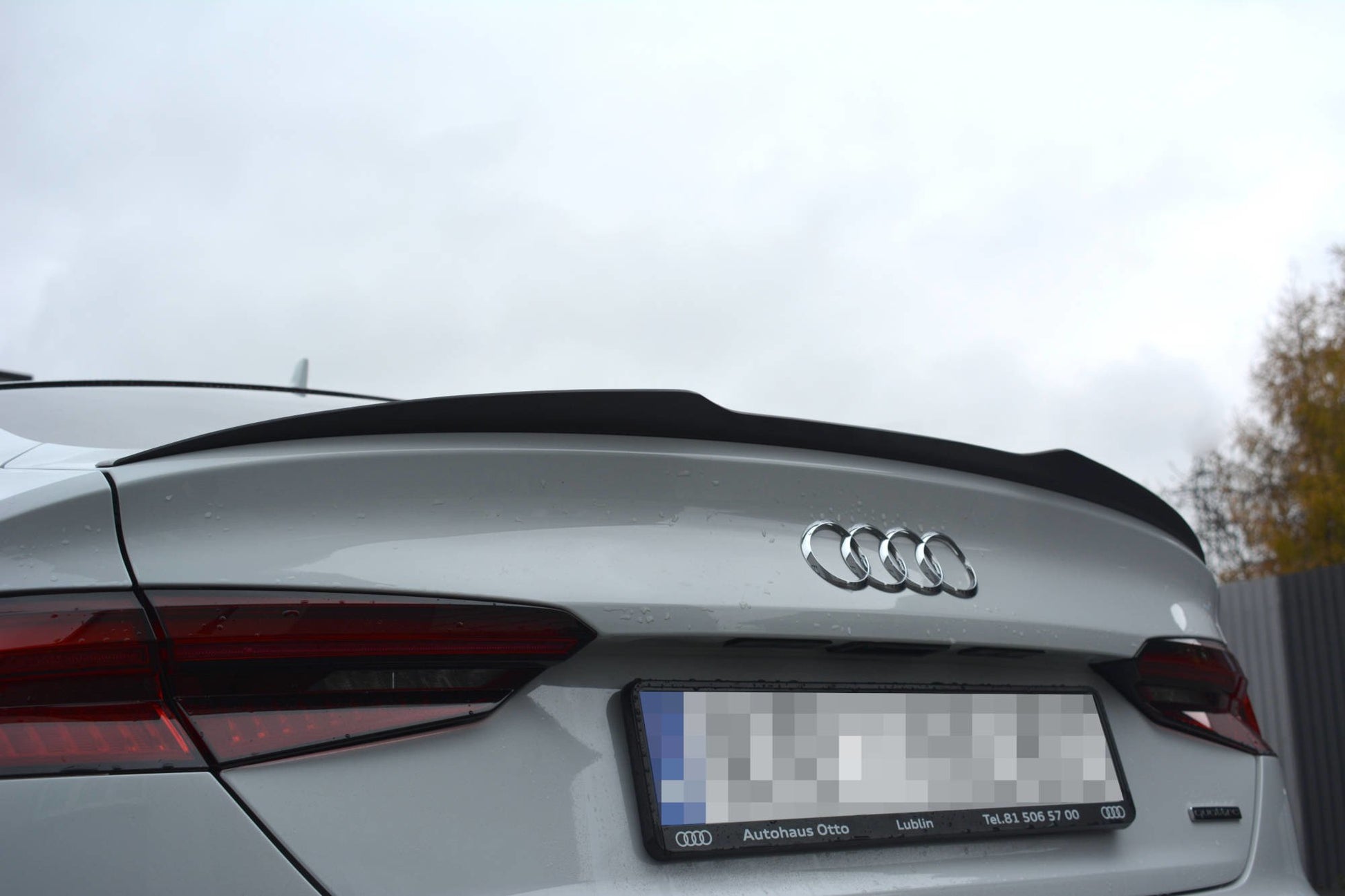 Spoiler CAP für Audi A5 S-Line F5 Sportback schwarz Hochglanz