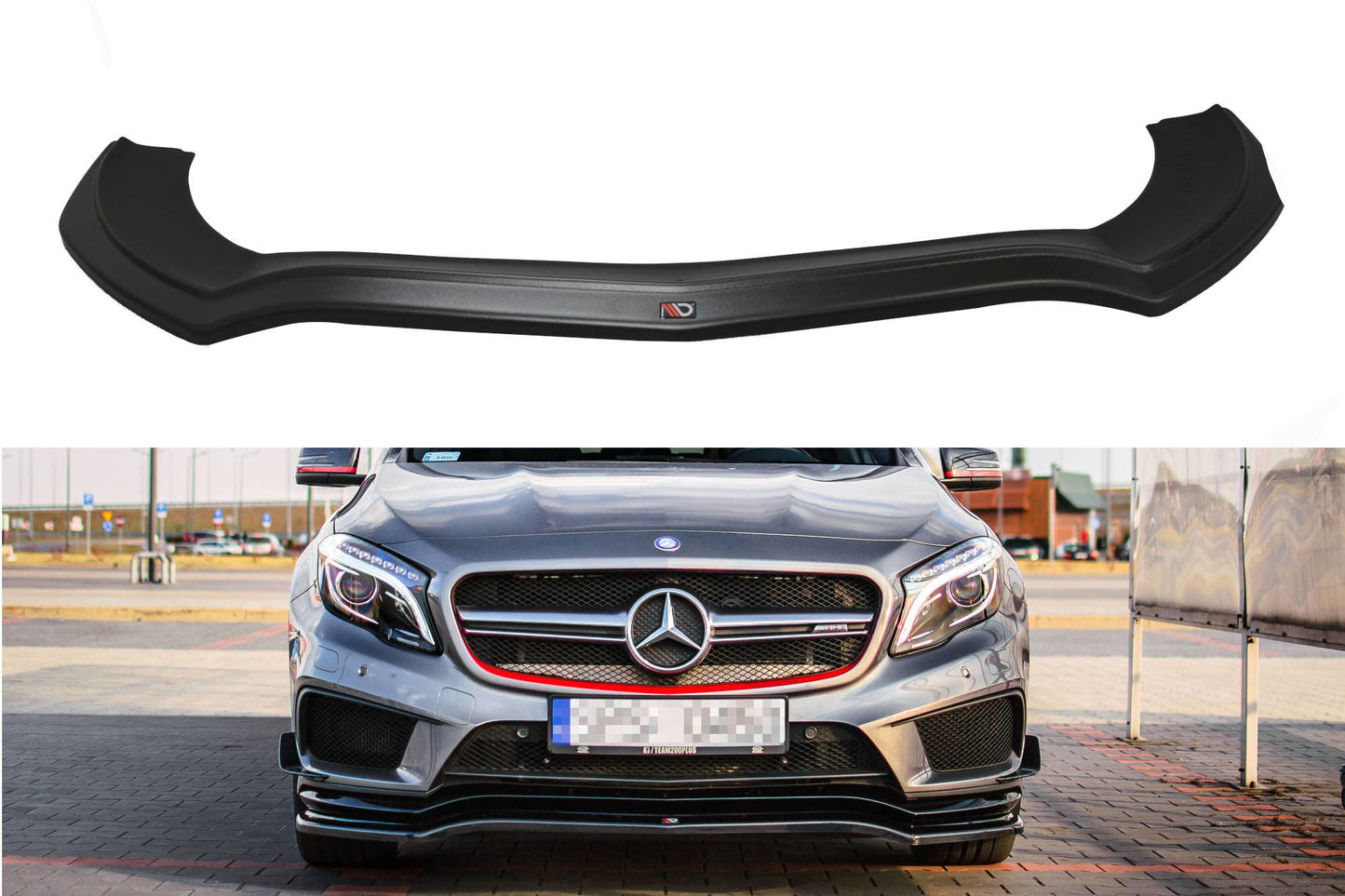 Front Ansatz für Mercedes GLA 45 AMG SUV (X156) vor Facelift schwarz matt