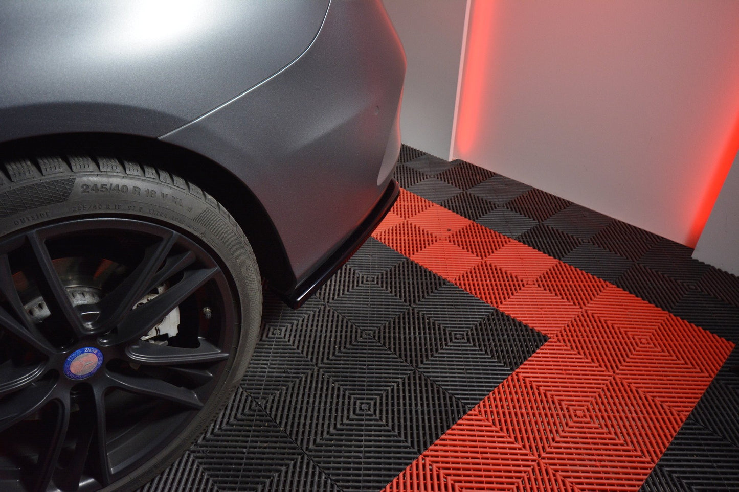 Heck Ansatz Flaps Diffusor für MERCEDES- BENZ C-KLASSE W205 COUPE AMG-LINE schwarz Hochglanz