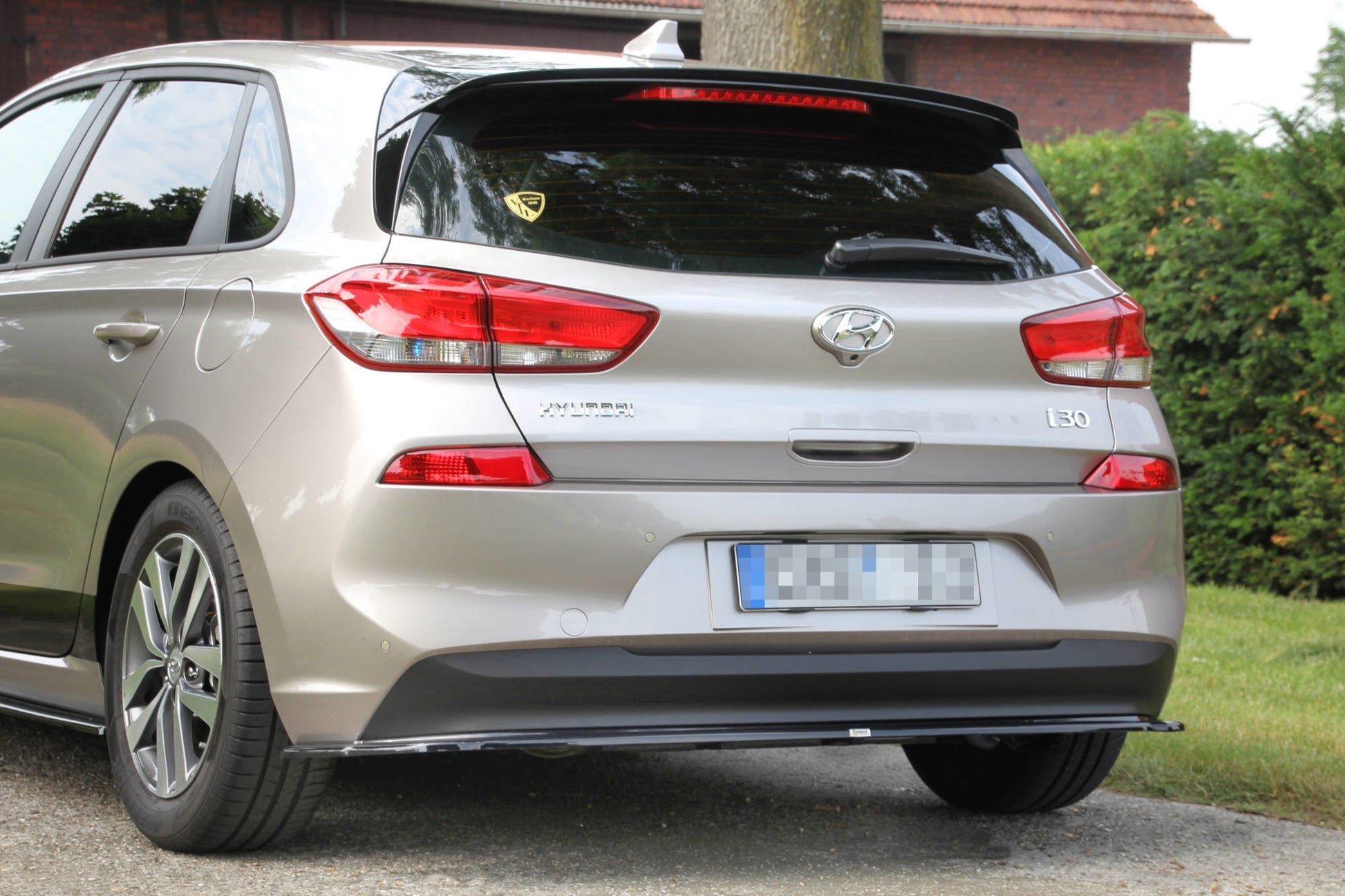 Mittlerer Diffusor Heck Ansatz für HYUNDAI I30 MK3 HATCHBACK schwarz matt