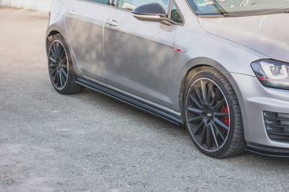 Seitenschweller Ansatz für V.2 für VW Golf 7 GTI (verengen) schwarz Hochglanz