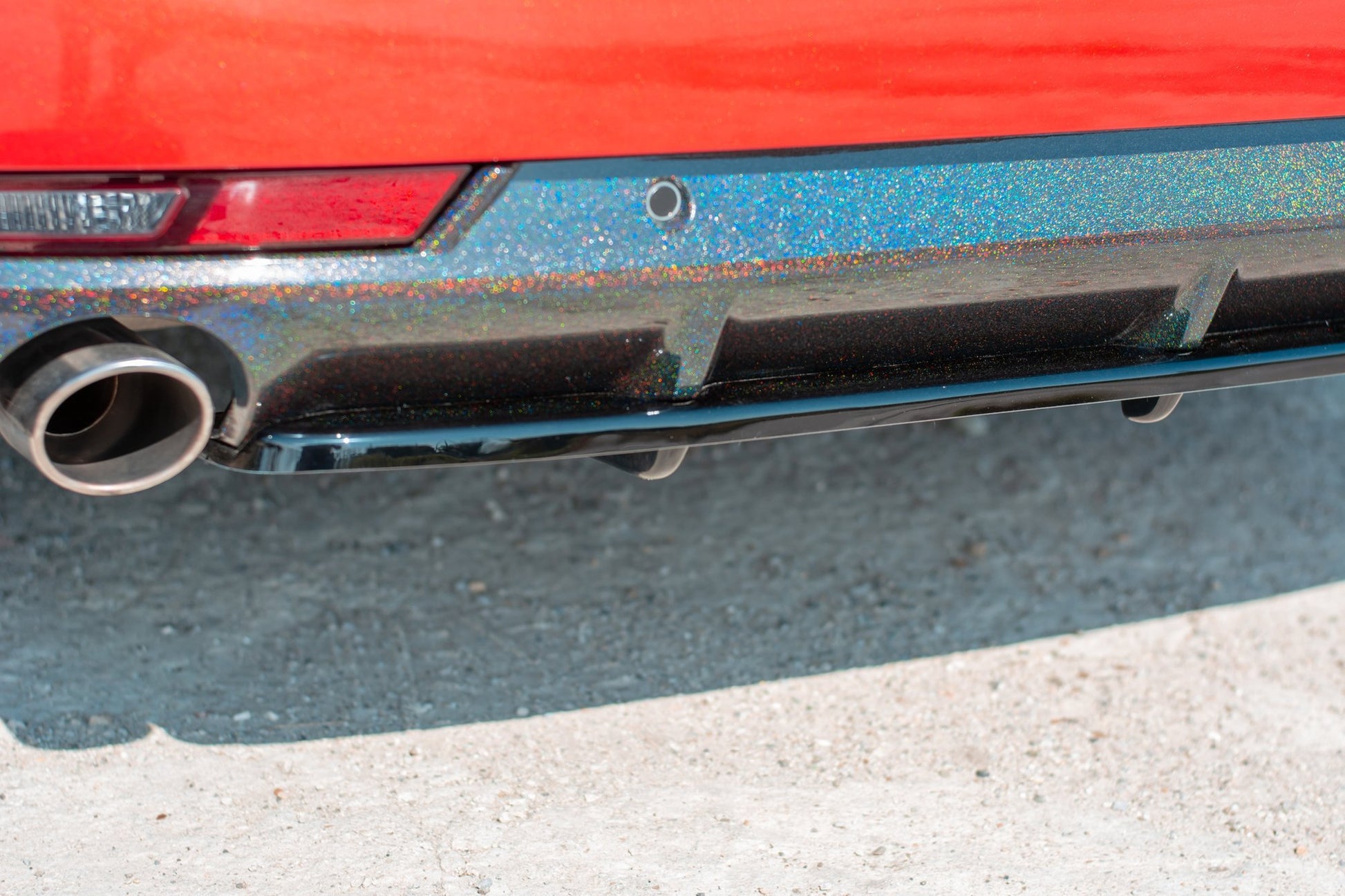 Mittlerer Diffusor Heck Ansatz für(mit einem vertikalem balken)  Peugeot 508 SW Mk2 schwarz Hochglanz