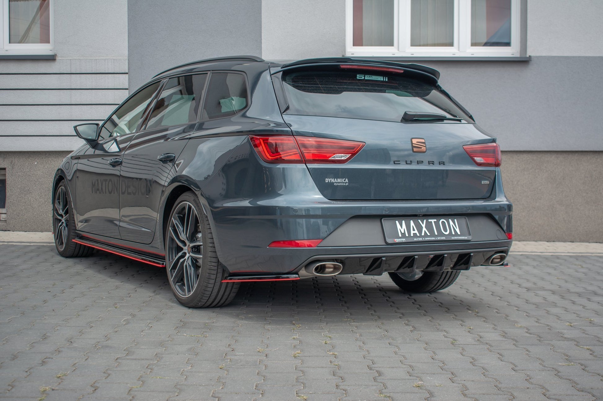 Diffusor Heck Ansatz V.1 für Seat Leon Cupra Mk3 FL Sportstourer schwarz matt