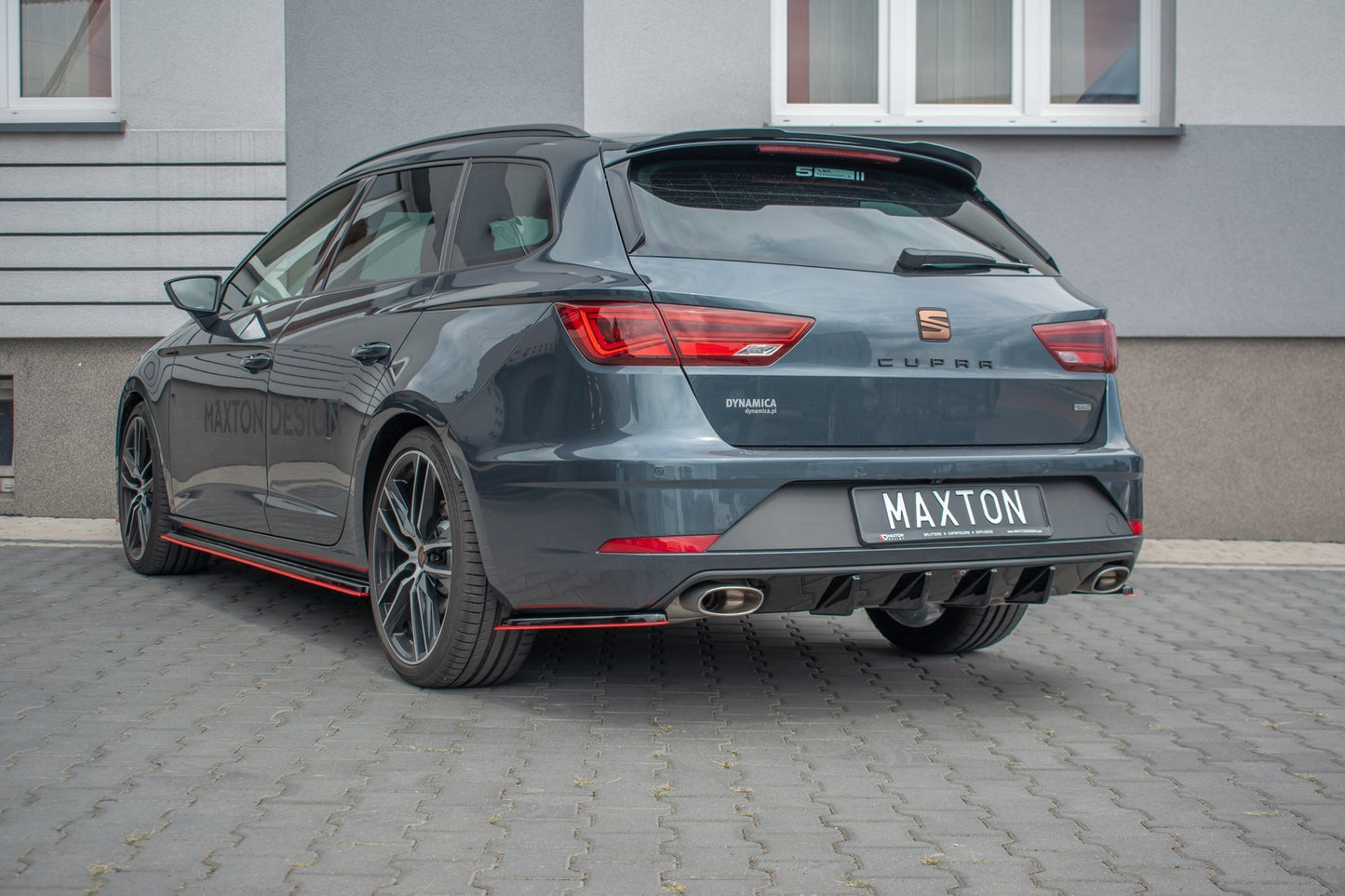 Diffusor Heck Ansatz V.1 für Seat Leon Cupra Mk3 FL Sportstourer Carbon Look