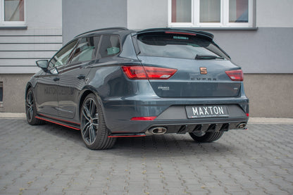 Diffusor Heck Ansatz V.1 für Seat Leon Cupra Mk3 FL Sportstourer Carbon Look