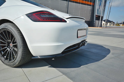 Heck Ansatz Flaps Diffusor für PORSCHE CAYMAN S 987C  schwarz matt