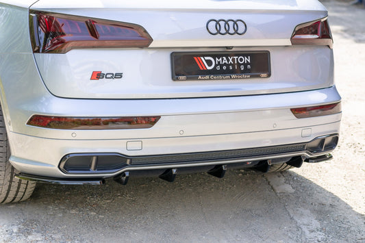 Heck Ansatz Flaps Diffusor für Audi SQ5/Q5 S-line MkII schwarz matt