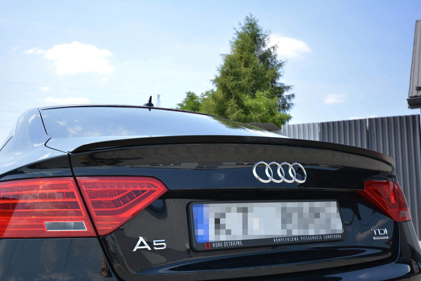 Spoiler CAP für AUDI A5 SPORTBACK S-LINE MK1 FACELIFT 8T  schwarz matt