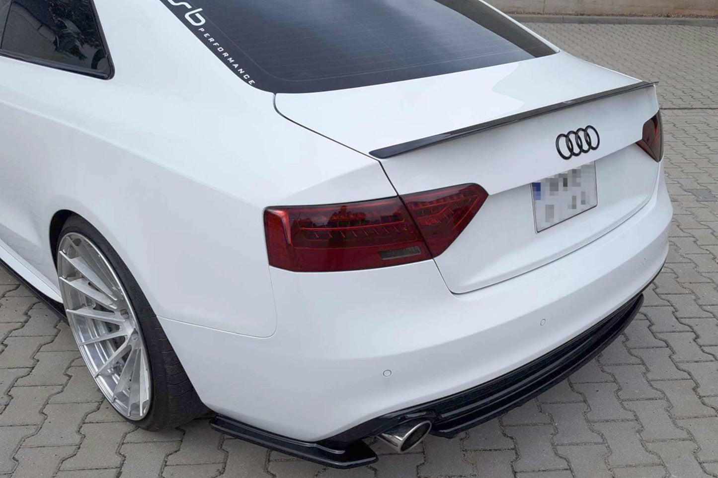 Heck Ansatz Flaps Diffusor für AUDI A5 S-LINE Facelift Carbon Look
