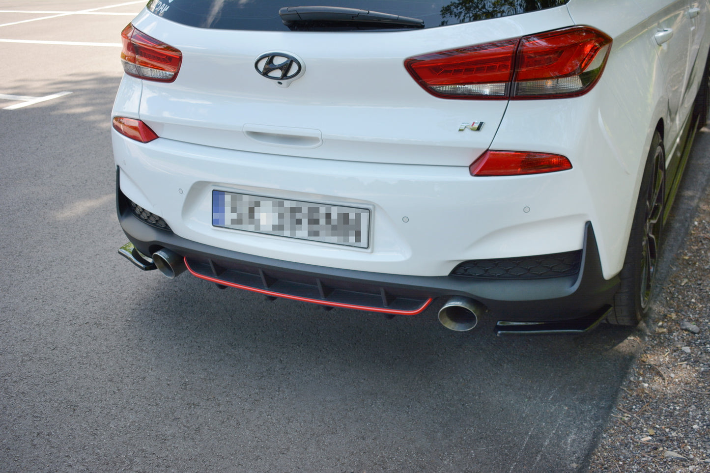 Diffusor Heck Ansatz für Hyundai I30 N Mk3 Hatchback schwarz matt